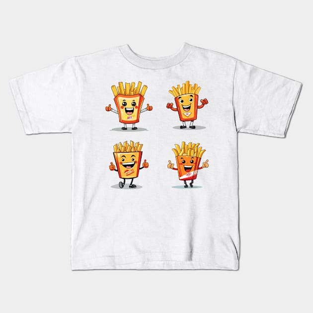 kawaii french fries T-Shirt cute potatofood funny Kids T-Shirt by nonagobich